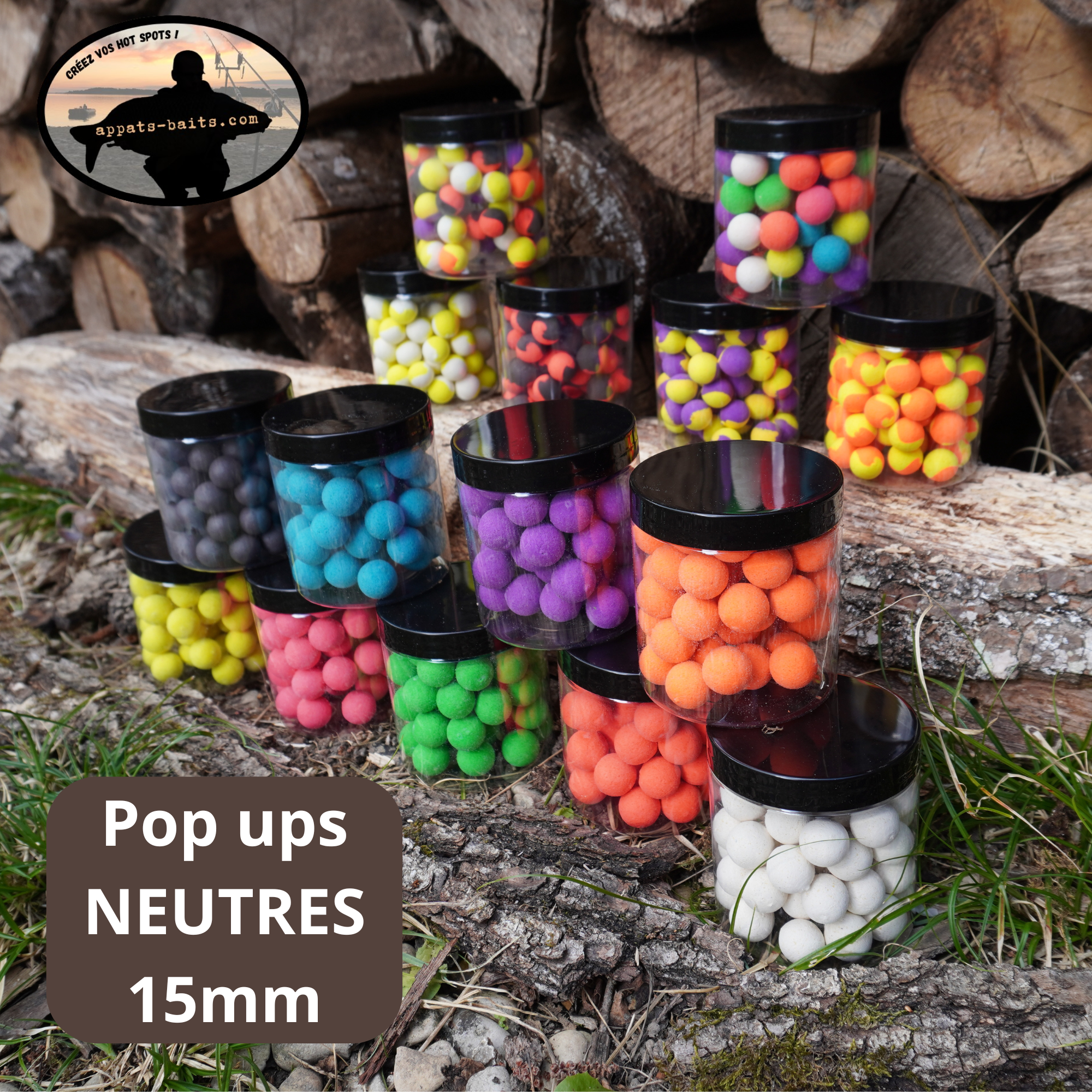 Pop ups NEUTRES couleur uni - 15mm - 80gr