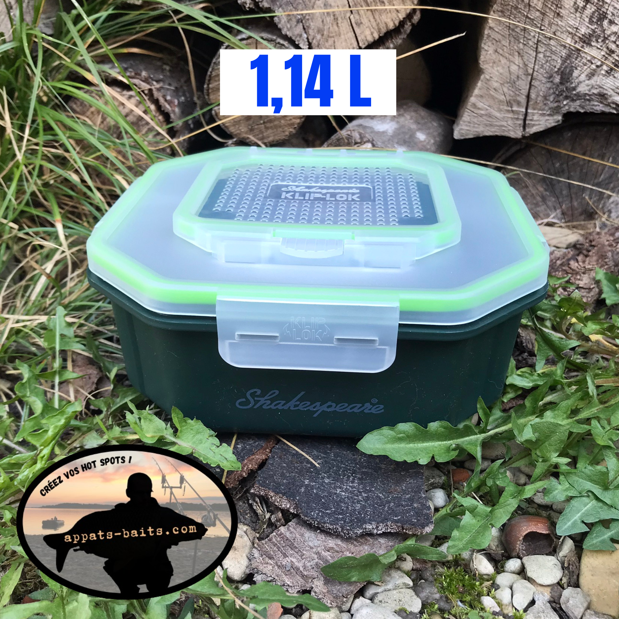 BOÎTE A ASTICOTS Klip Lok Bait Box - 1,15 litres