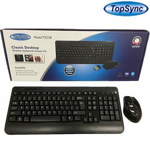 TopSync Wireless Keyboard & Mouse Combo, black color, retail package