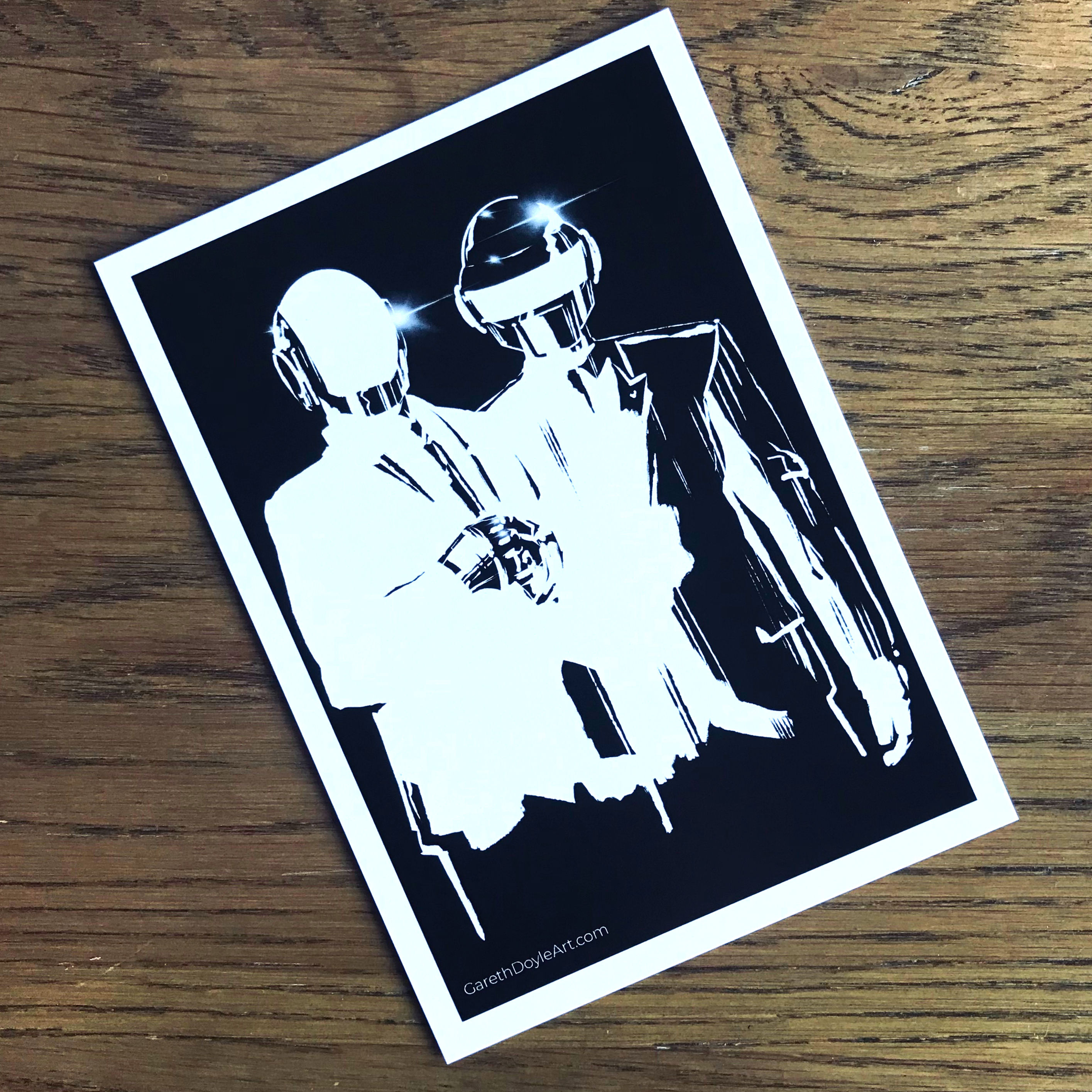 Daft Punk A6 Postcard