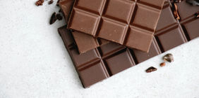 Chocolate on white background