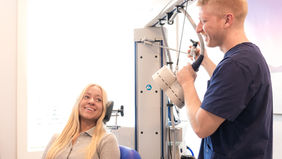 Girl receiving TMS therapy