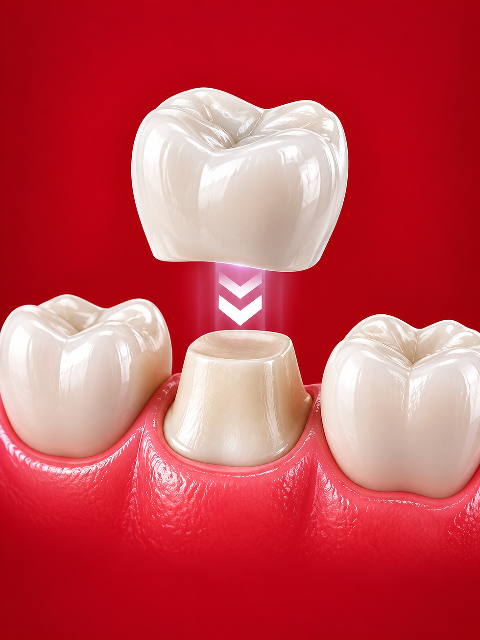 Dental crown procedure at a dental clinic in Udaipur.