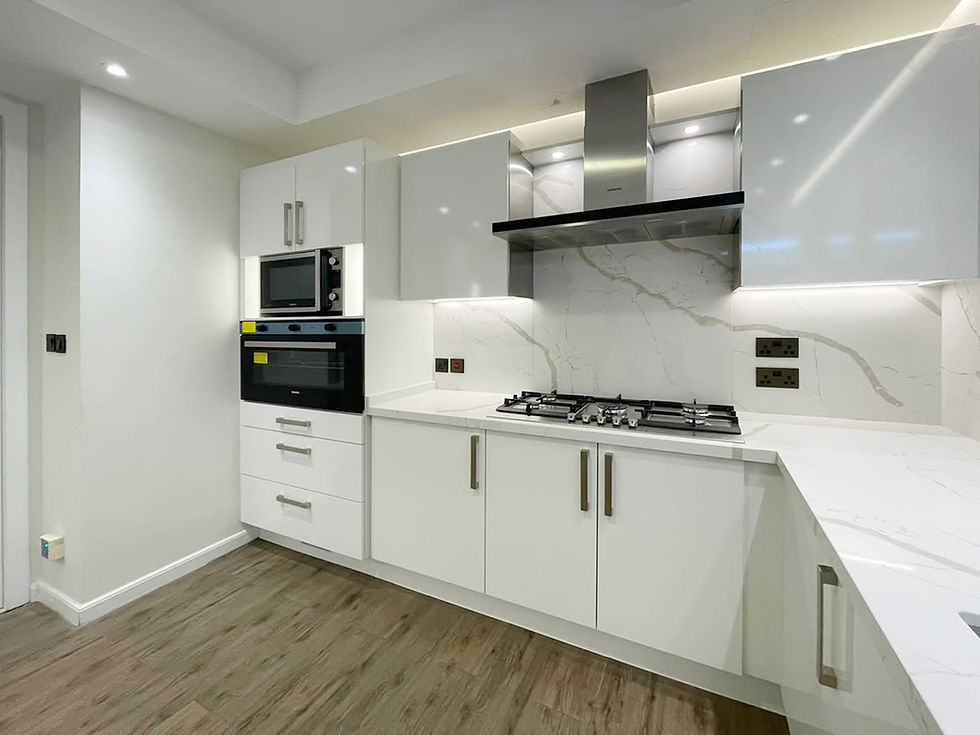 Glossy All-White Contemporary Kitchen