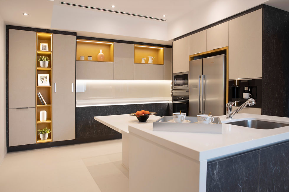 From the height of the countertops to the location of the sink, everything is made to make cooking and entertaining easier in modern luxury kitchens. Kitchens Dubai, Kitchens Abu Dhabi, Kitchens Oman, Kitchens Qatar.