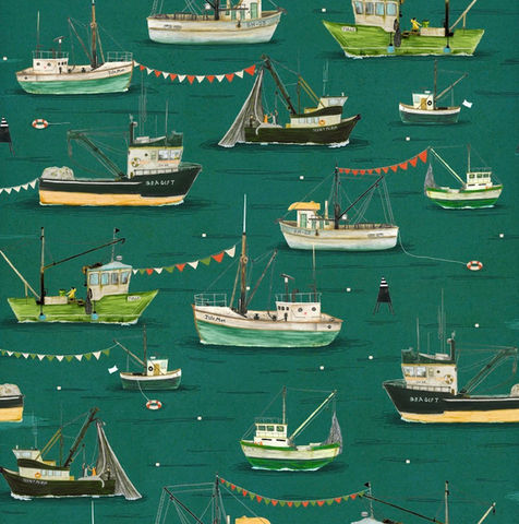 Katherine Quinn, boat illustration, boat drawings, sea life, fishing boat illustration, deep sea, Katherine Quinn illustration