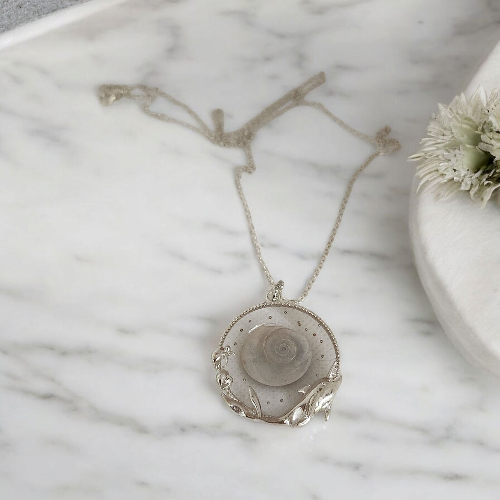 Thumbnail: White Mermaid Dollar in Ocean Pendant