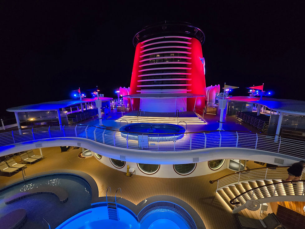 Disney Cruise ship at night