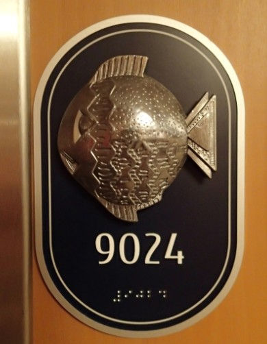 Room number sign on Disney ship