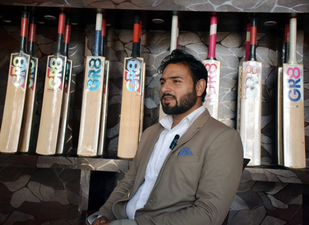 1. Fawzul Kabeer, the owner of GR8 Sports, a Kashmir Willow cricket bat manufacturing company in Anantnag, South Kashmir.