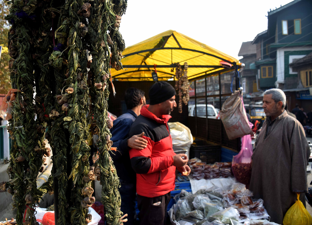 Vendor selling sun dried vegetables