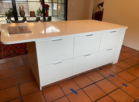 Full House project with painted and stained cabinets