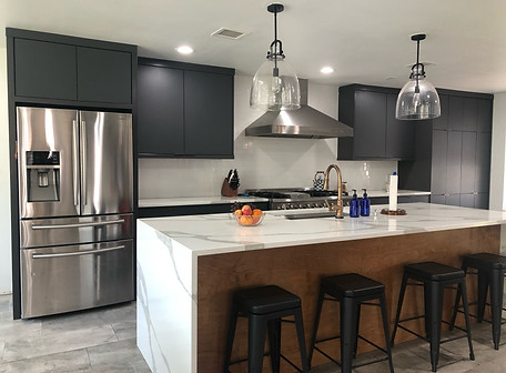 Full House project with painted and stained cabinets