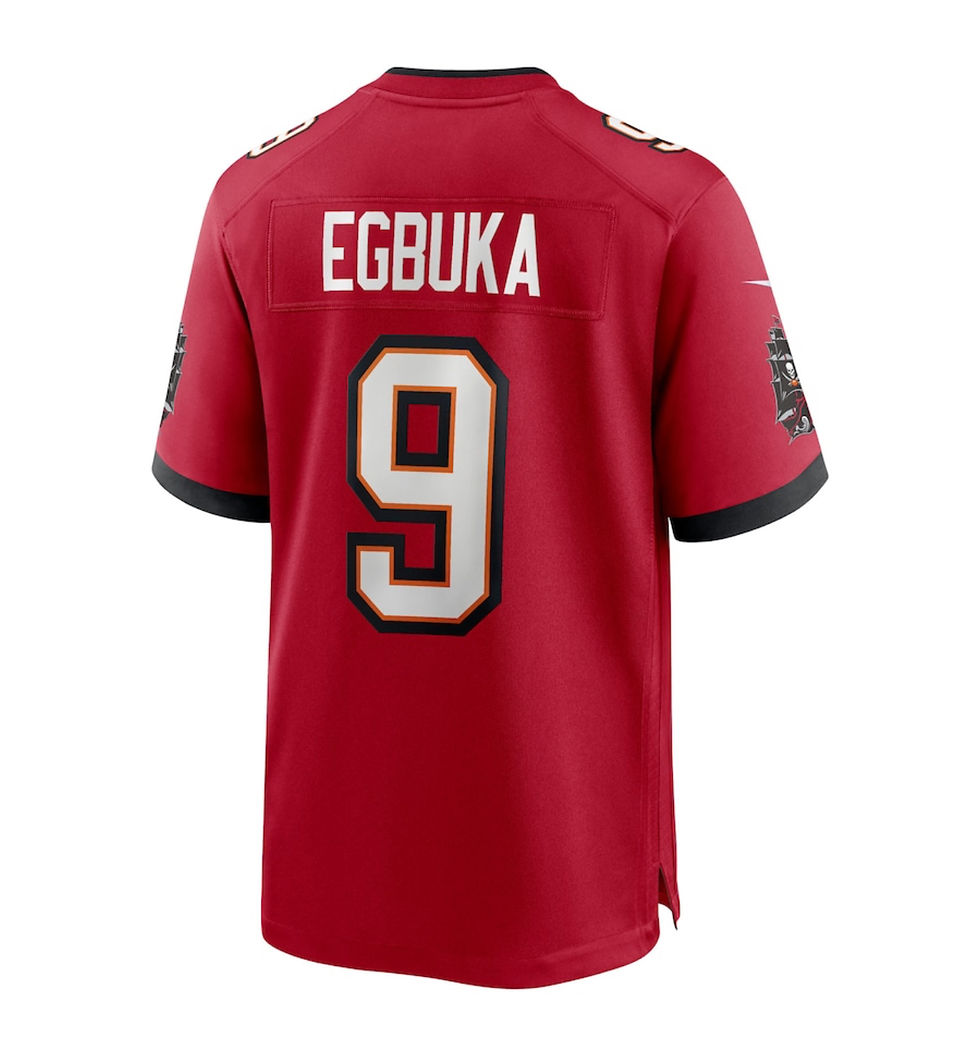 Thumbnail: Emeka Egbuka #9 Tampa Bay Buccaneers Nike On-Field Red Jersey 2025