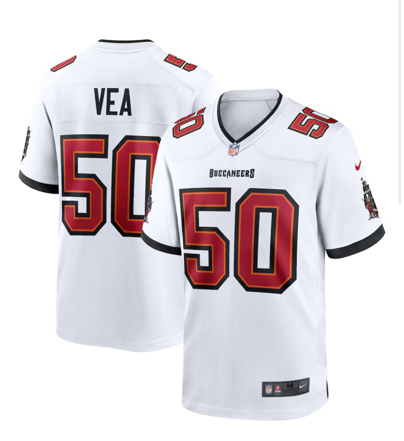 Vita Vea #50 Bucs White Jersey 2024