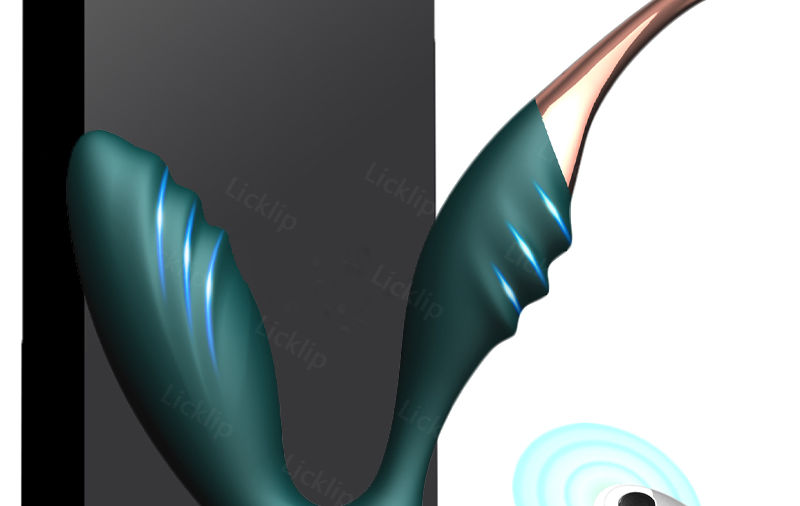 Green double ended dildo vibrator clitoral stimulator