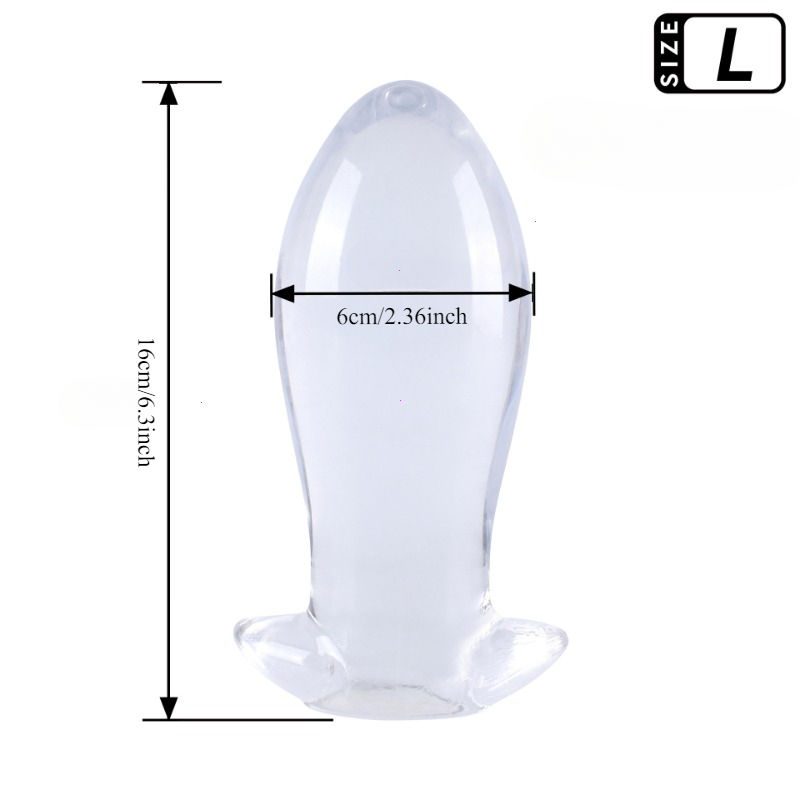 Thumbnail: Transparent Huge Soft Anal Plug Big Butt Sex Toys for Men Women 