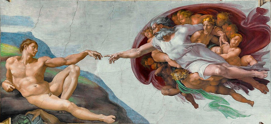 The famous The Creation of Adam by Michelangelo, c. 1512
