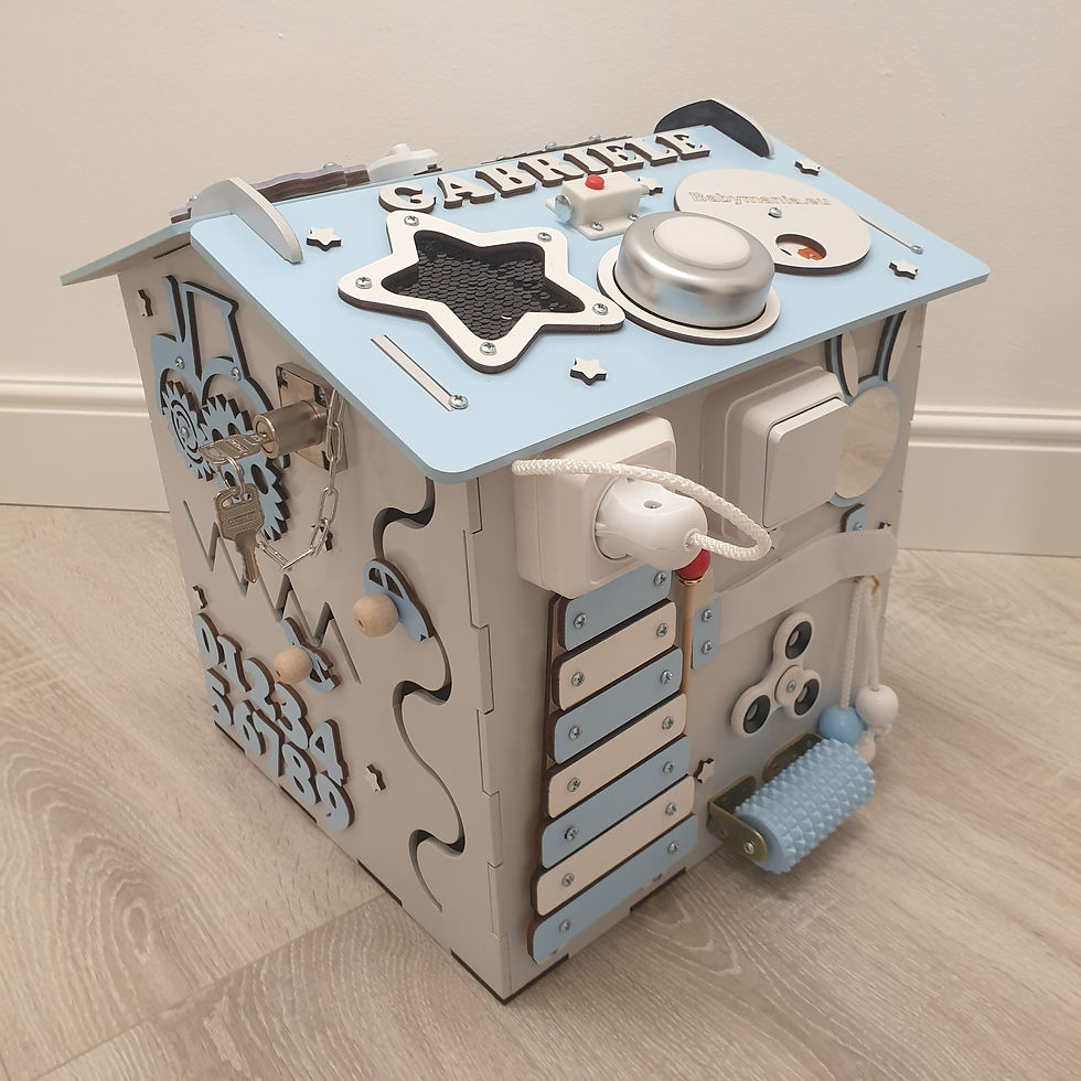 Miniatura: Casetta Attività Montessori, Cubo Centro Educativo Attività Sensoriale Blu