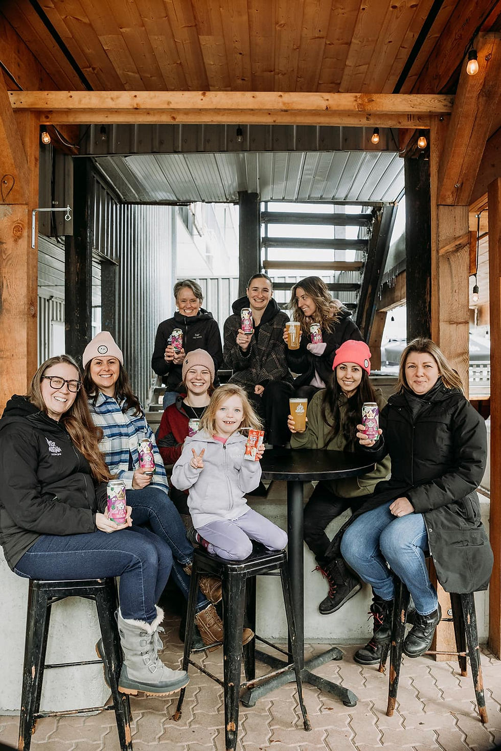 Group of brewers celebrating a collaboration brew