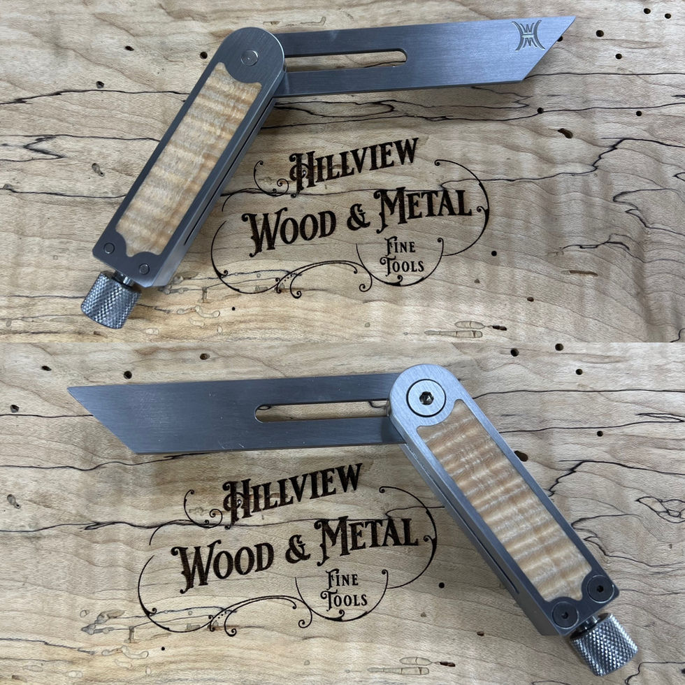 4' stainless steel with Curly Maple inlay