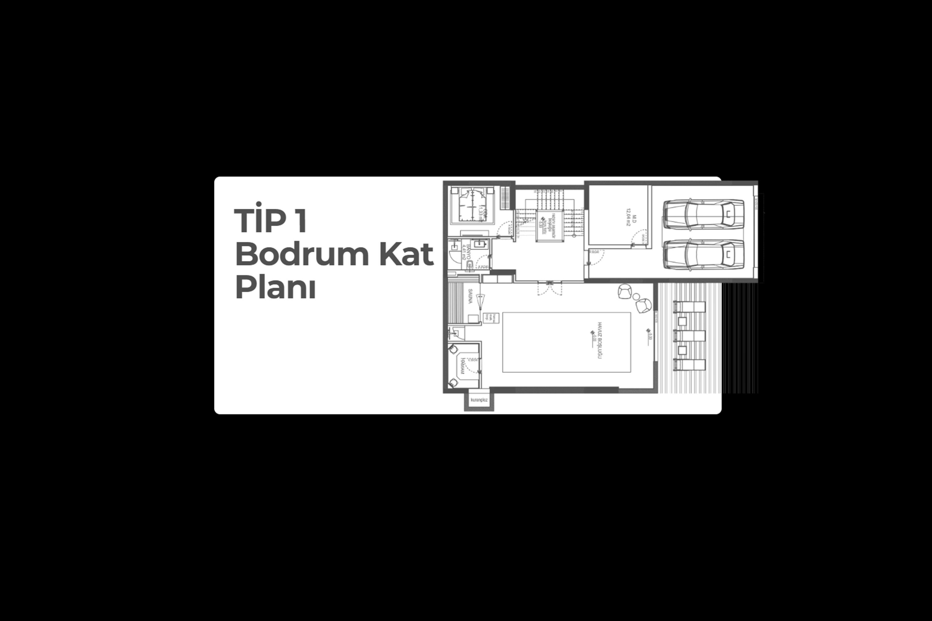 Grand Blanco Villa · Tip 1 villa · bodrum kat planı