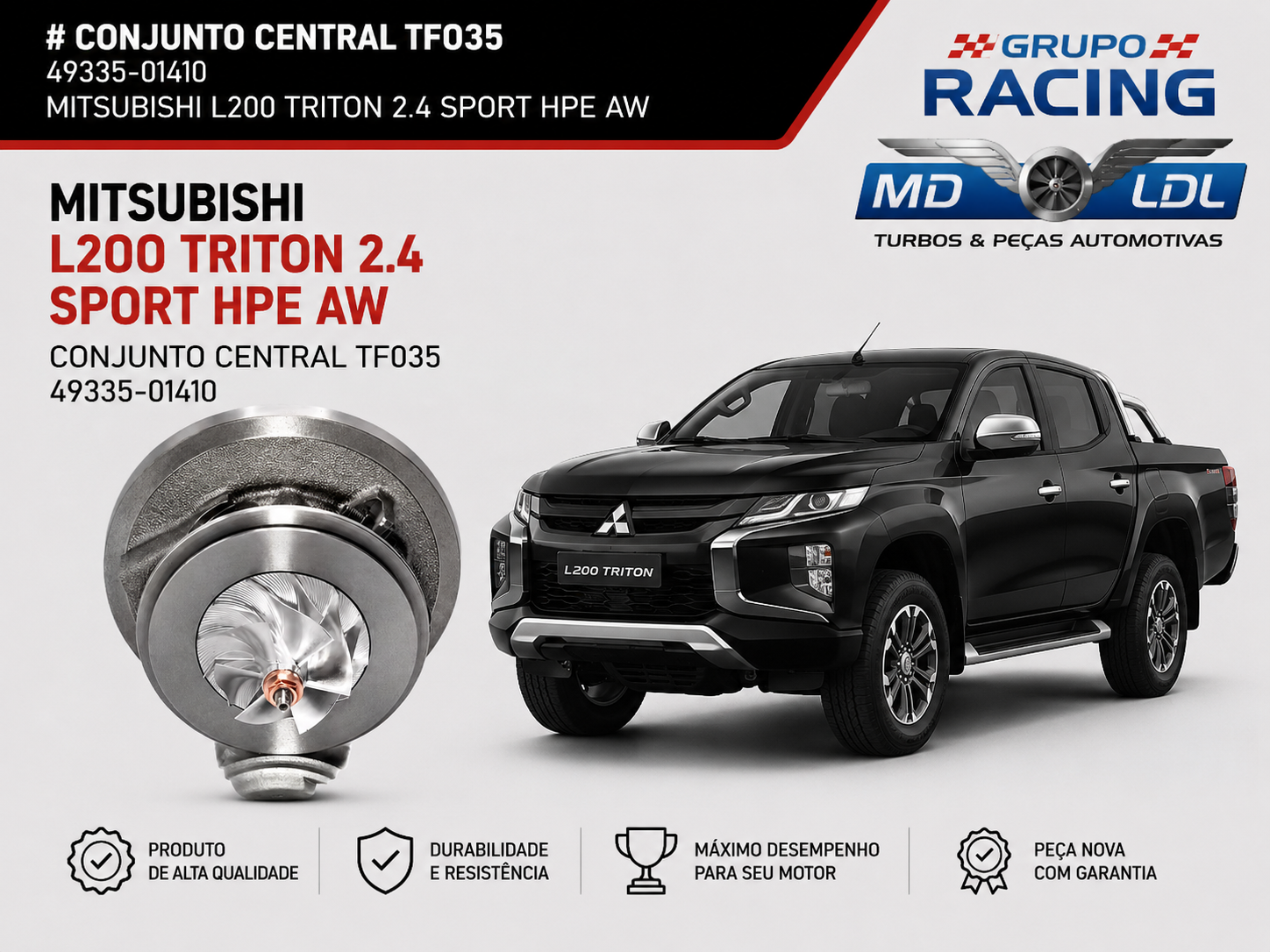 S - Conjunto Central TF035 49335-01410 - MITSUBISHI L200 TRITON 2.4 SPORT HPE AW