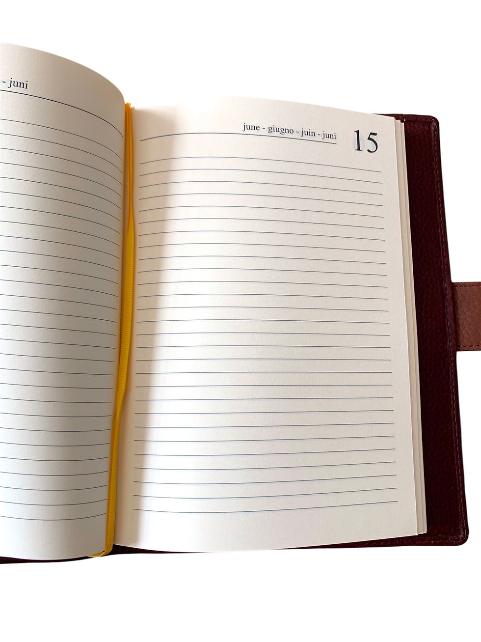 Thumbnail: Acorn & Hide Pebble Grain leather covered diary,  chestnut brown, any year
