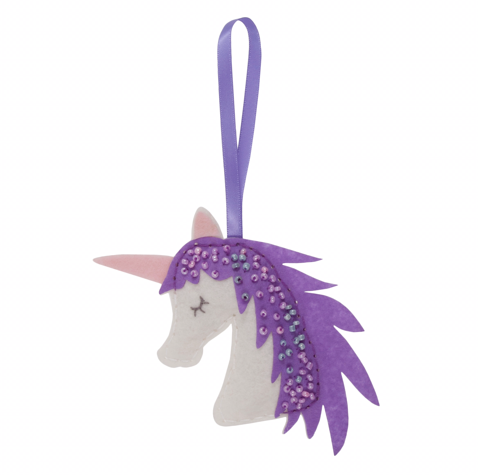 Unicorn Felt Craft Kit, easy Sewing. 11 x 8cm Party gifts, Stocking fillers