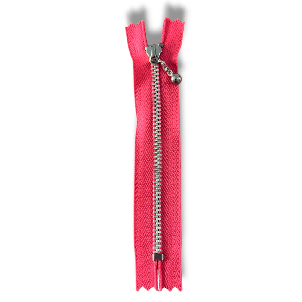 Coral pink fancy ball pull zip 12cm, 3Y closed end zipper