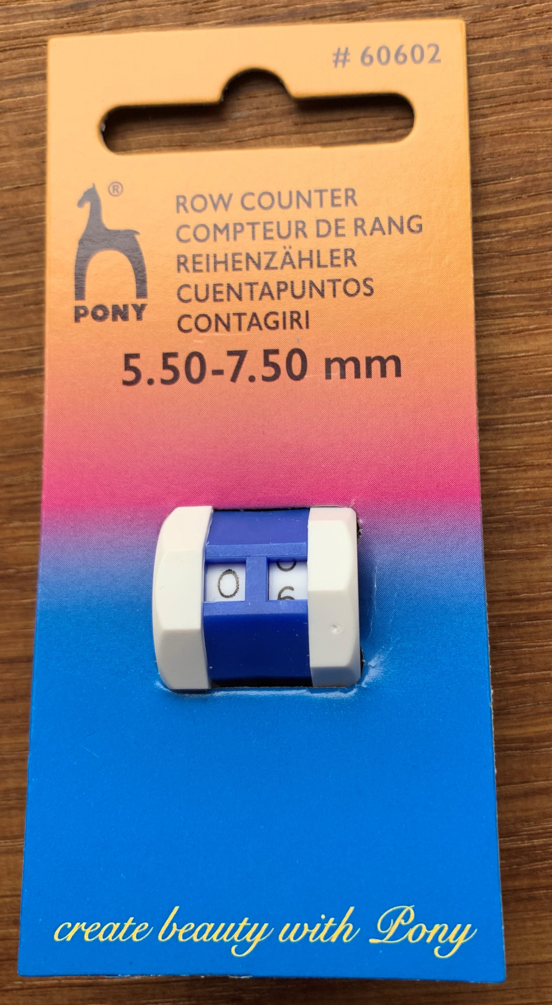 Pony Knitting Row Counter: Large: 5.50 - 7.50mm