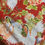 Thumbnail: Genuine Japanese, Quality cotton fabric, metallic Courting Cranes,red