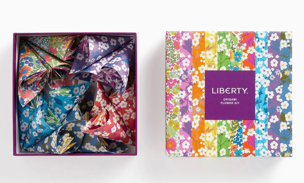 Thumbnail: Liberty Origami Flower Kit, 75 sheets in 5 double-sided designs