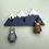 Thumbnail: East of India wooden peg rack, dark blue & white Mountains pegboard