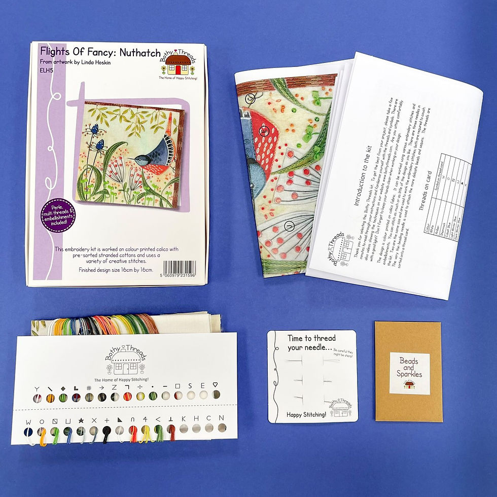 Thumbnail: Flights of Fancy Embroidery Kit by Bothy Threads: Nuthatch
