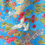Thumbnail: Genuine Japanese, Quality cotton fabric, metallic 'Cranes over Fuji', blue