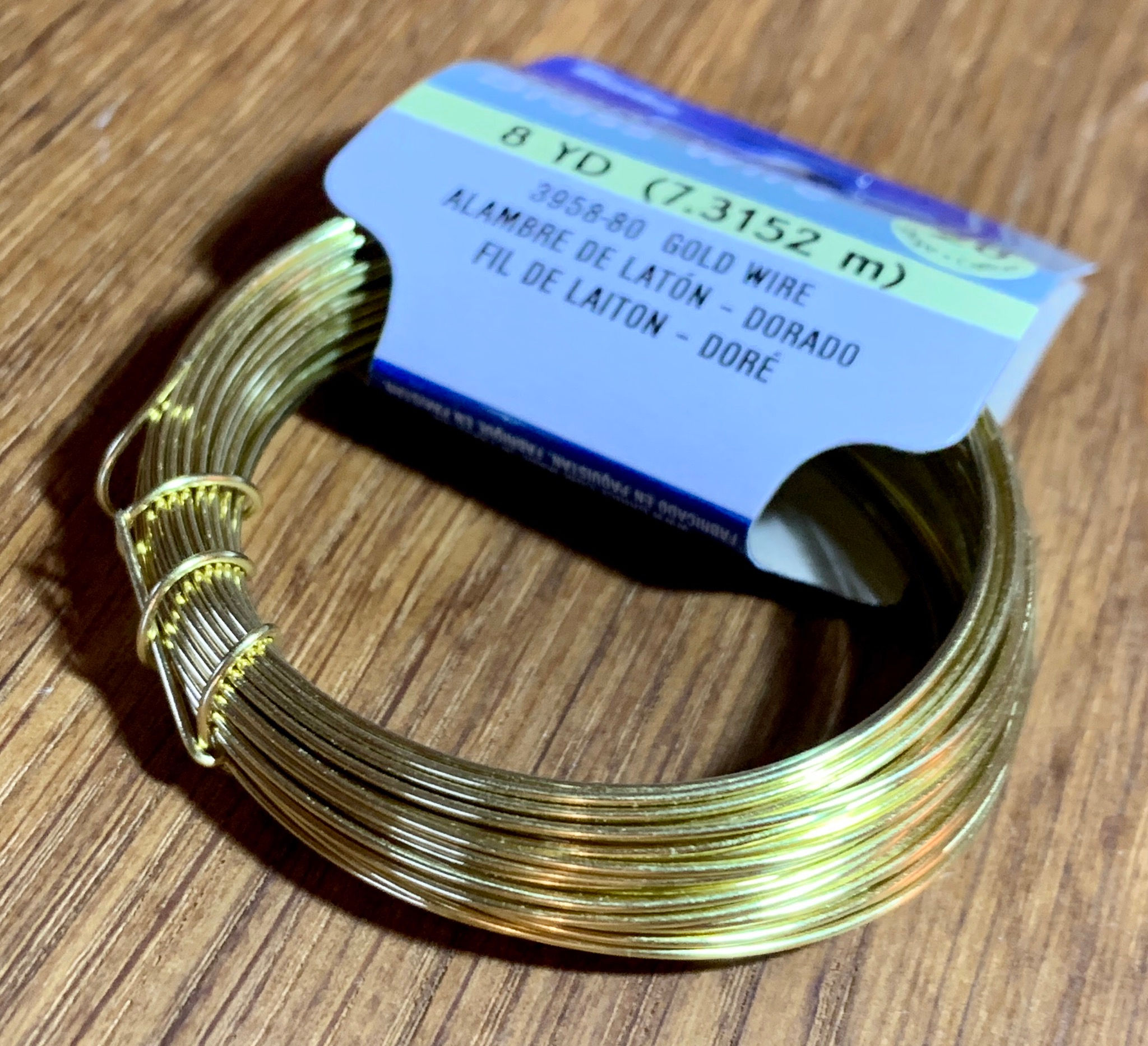 Brass wire 8yd, (7.3152m) 20 gauge, tarnish resistant, jewellery making, crafts