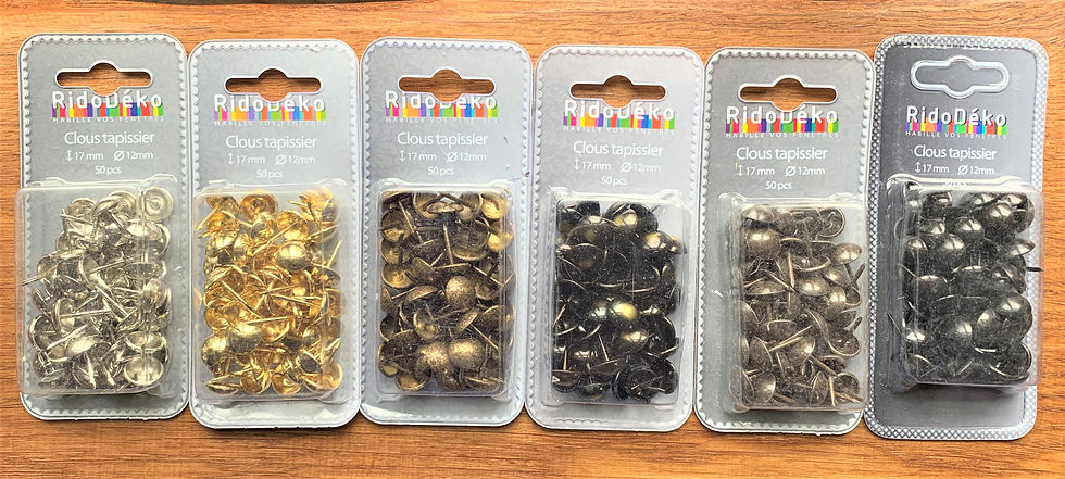 Thumbnail: Upholsterery nails, pack of 50, 17mm long, 12mm head, Shade: Black