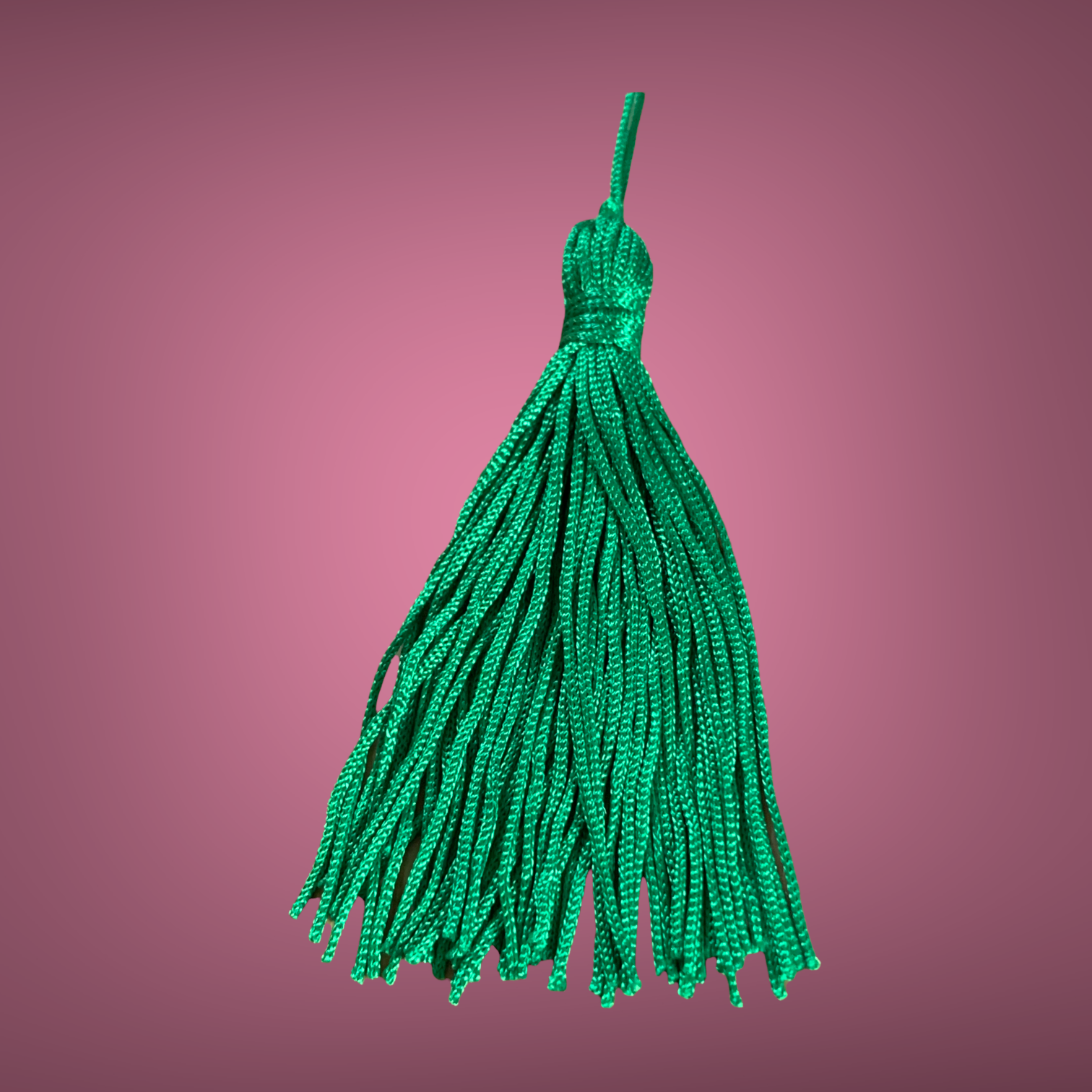 Set of 2 Tassels in emerald, approx 130mm, rayon silky sheen, decorative