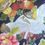 Thumbnail: Genuine Japanese, Quality cotton fabric, metallic Courting Cranes, blue