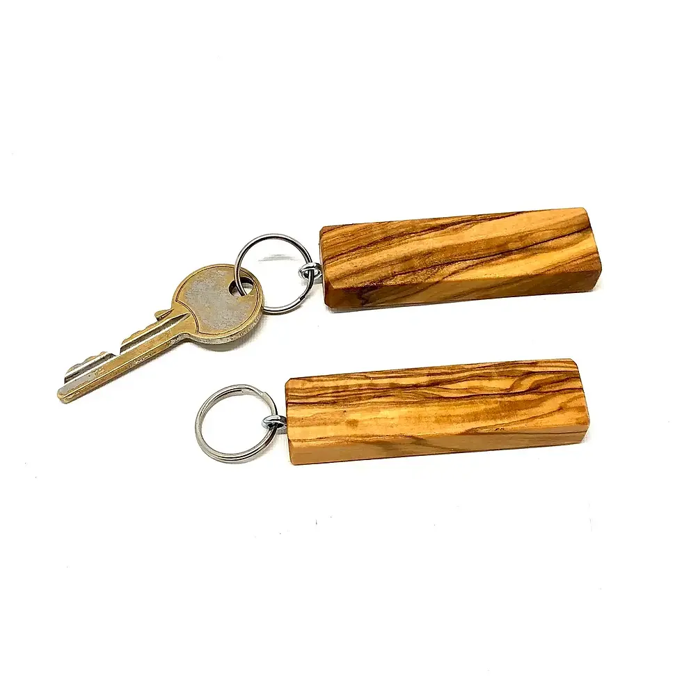 Thumbnail: Wooden bar keyring, crafted from sustainable European olive wood