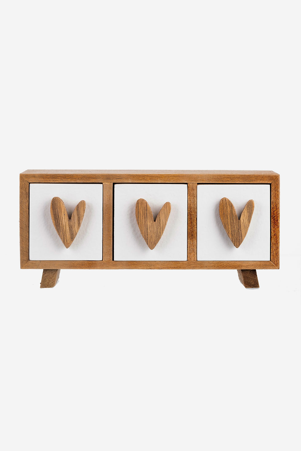 Thumbnail: Shoeless Joe natural wood dinky 3 drawers set with Hearts