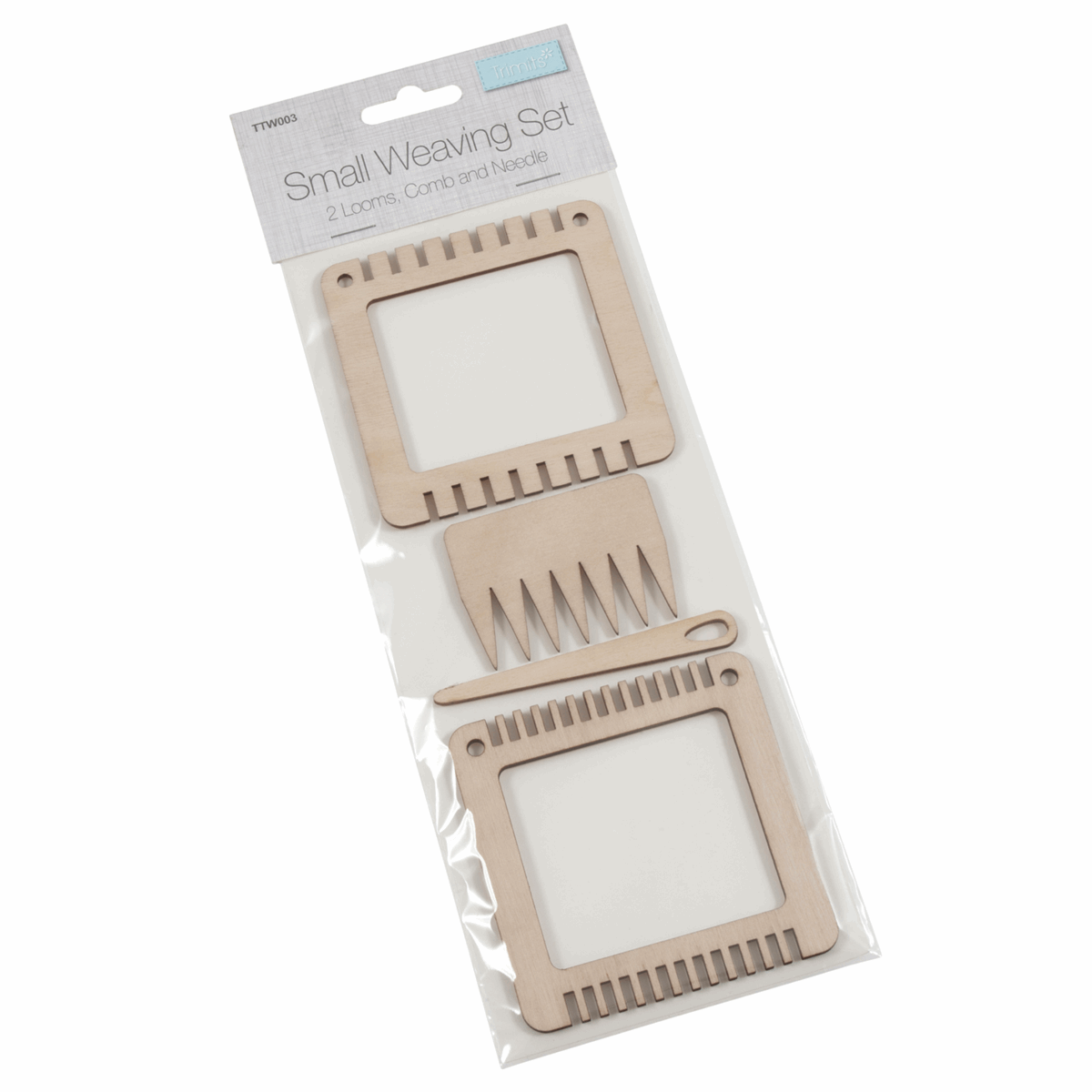 Weaving Set: 2 small frames with Comb and wood Needle