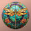 Thumbnail: Dragonfly Stained Glass Effect Metal sign / plaque, Aluminium Design #1207