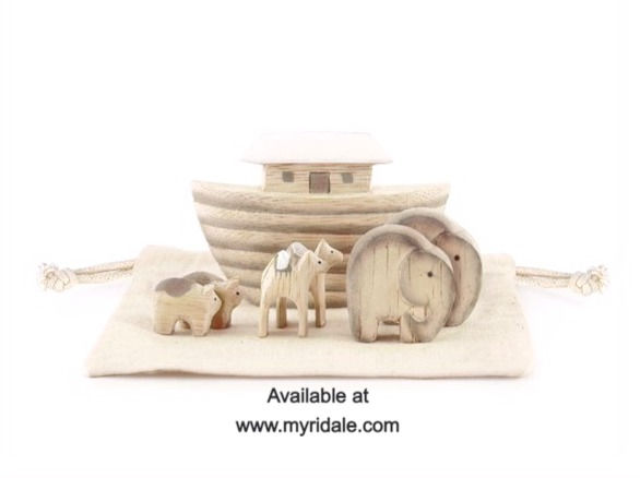 Thumbnail: East of India Noah's Ark Set in cloth bag. Adorable new Baby gift.