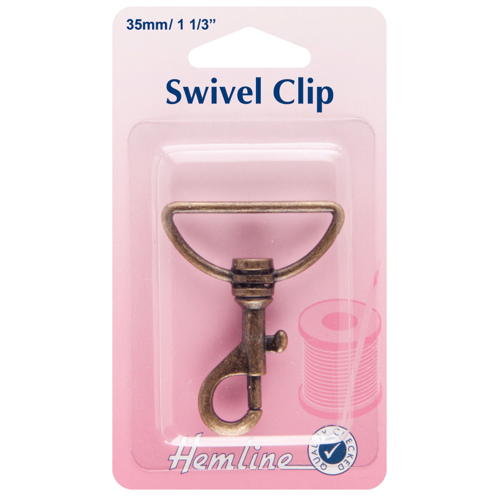 Hemline Swivel Clip: 35mm: Bronze colour metal, Bag & Accessory Making