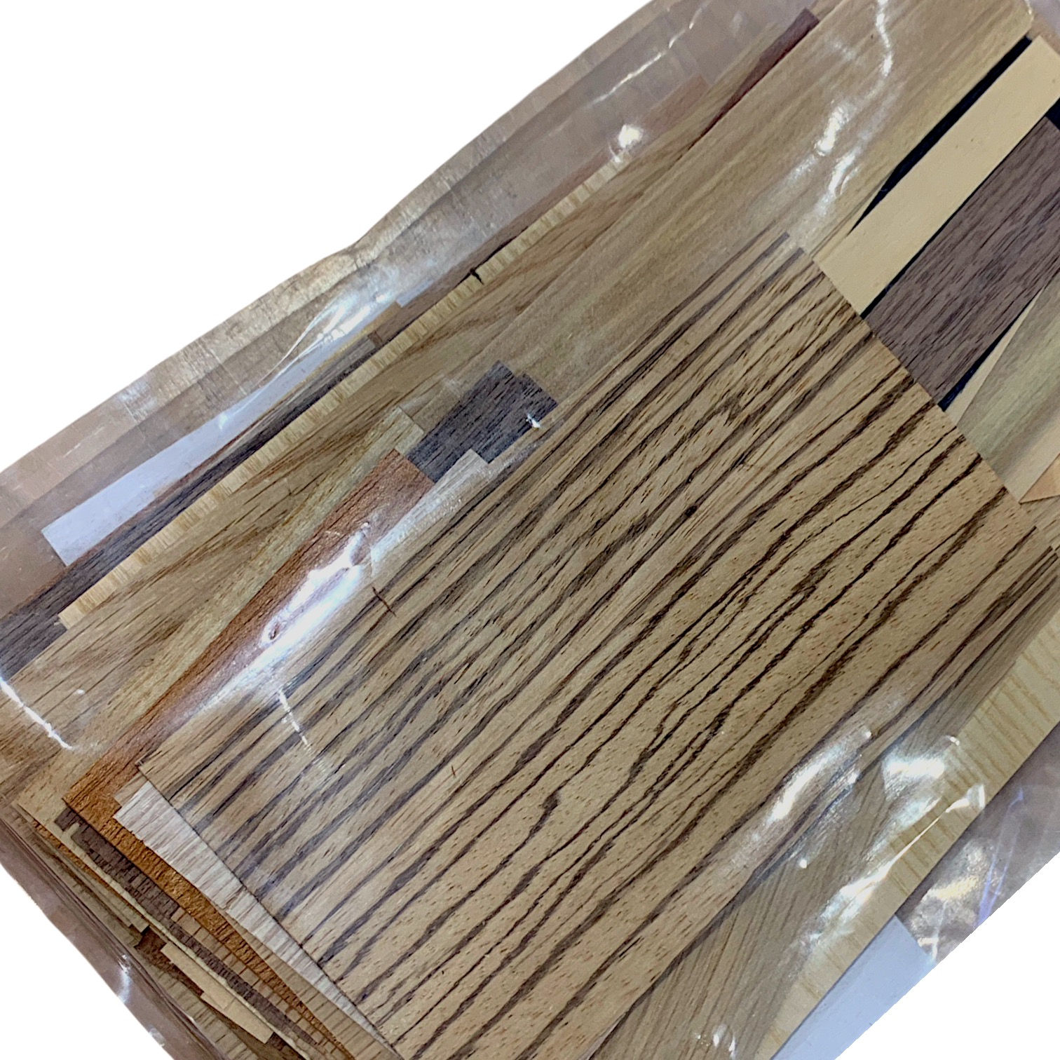 Assorted shades wood veneers 250gms bag, marquetry, woodcrafts