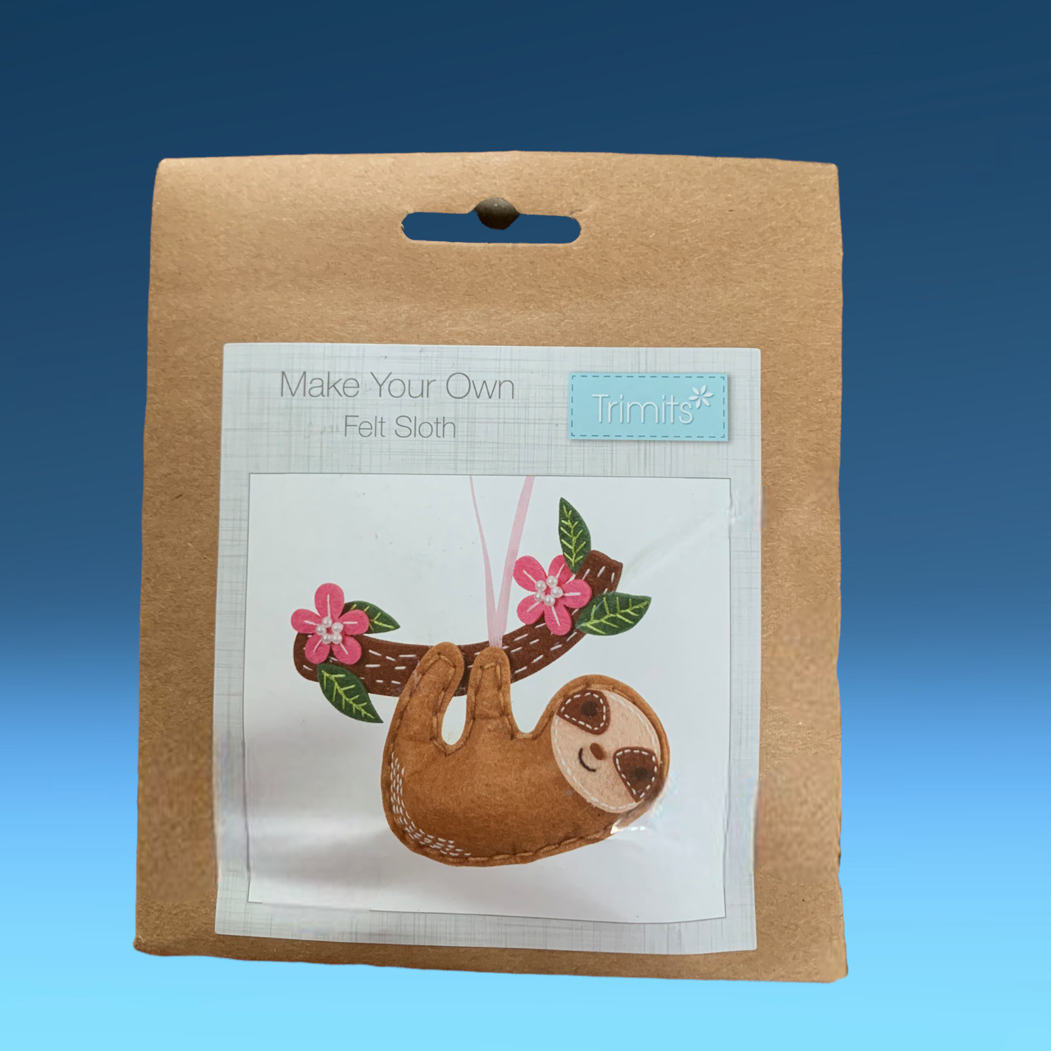 Sloth Felt Craft Kit, Easy Sewing 13 x 11cm Party gifts Stocking fillers