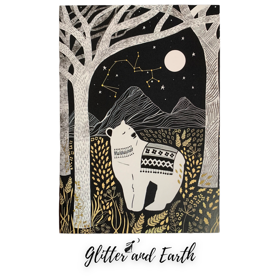 Thumbnail: Pack x5 designs Yule Xmas cards by artist, Jacqueline Wild FSC certified