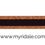 Thumbnail: Berisfords Ribbon: Winter Stripe 10mm wide, Copper and Black, sold per metre